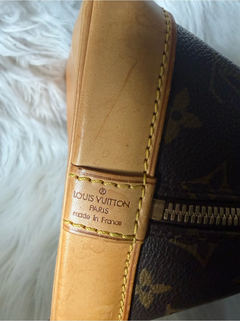 Louis Vuitton Brown Monogram Alma Satchel with Vachetta Trim - Picture 12 of 15